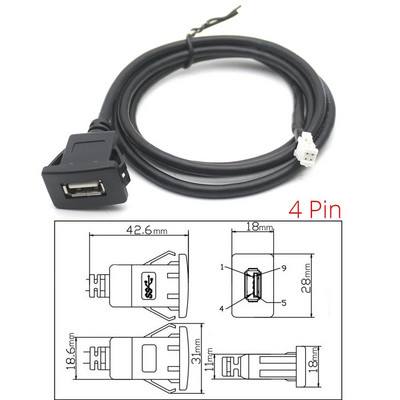 4 6 8 Pin Plug Connector Kahe USB-liidese kaabliadapter Androidi raadionavigatsiooni jaoks Multimeedia IOS-i automängija