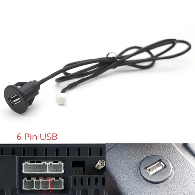 4 6 8 Pin Plug Connector Kahe USB-liidese kaabliadapter Androidi raadionavigatsiooni jaoks Multimeedia IOS-i automängija