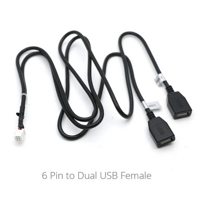 4 6 8 Pin Plug Connector Kahe USB-liidese kaabliadapter Androidi raadionavigatsiooni jaoks Multimeedia IOS-i automängija