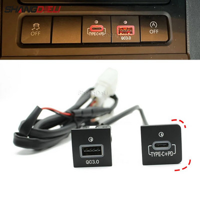Автомобилно USB зарядно устройство PD Quick Charge QC3.0 Адаптер за зареждане на телефон Бутон за изход за VW Golf 6 MK6 Jetta 5 Scirocco 2006 - 2012