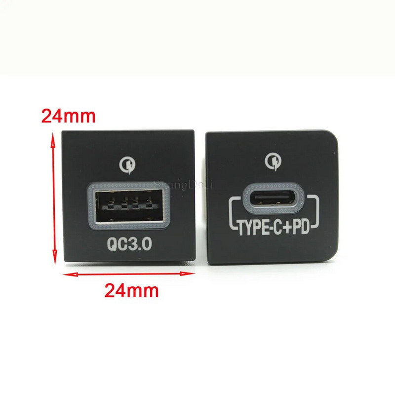 Încărcător USB pentru mașină PD Încărcare rapidă QC3.0 Adaptor de încărcare pentru telefon Buton de ieșire pentru VW Golf 6 MK6 Jetta 5 Scirocco 2006 - 2012