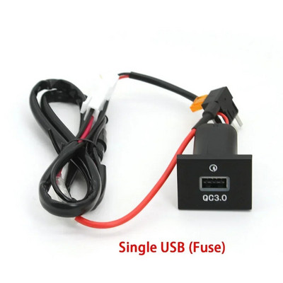 12V/24V automašīnas tālruņa lādētāja ligzda Double QC3.0 Type C PD USB uzlādes ports strāvas adapteris Ford Focus 2004-2011 mk2 piederumiem