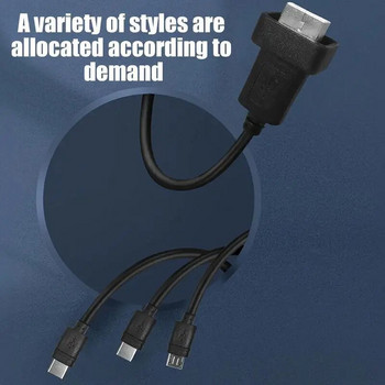 Кабел за зареждане на телефон Къс кабел Енергоспестяващ Водоустойчив Универсален двоен USB кабел за зареждане Защитен USB кабел за GPS телефони