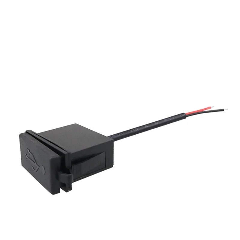 12 V/24 V viena USB automašīnas lādētāja ligzda 5 V 2,4 A strāvas adaptera kvadrātveida forma, ūdensizturīgs motociklu RV laivai