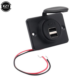 2-портов USB адаптер за зарядно устройство за телефон за кола Двойно USB зареждане Изход за захранване 4.2A за 12V 24V Автомобилни адаптери за мотоциклети Гнездо за зарядно устройство