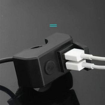 Двоен USB порт 15W зарядно за кормилото на мотоциклет 12v до 5v 3a Адаптер за бързо зареждане Гнездо за захранване за телефон