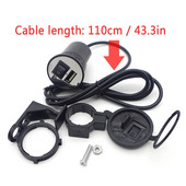 Προσαρμογέας φορτιστή USB μοτοσικλέτας Υποδοχή τροφοδοσίας μοτοσικλέτας Αδιάβροχη για Honda Goldwing 1500 Grom Msx125 Gold Wing Gl 1800