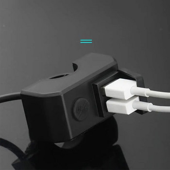 Двоен USB порт Зарядно за кормилото на мотоциклет 12v до 5v 3a Адаптер за бързо зареждане Гнездо за захранване за телефон