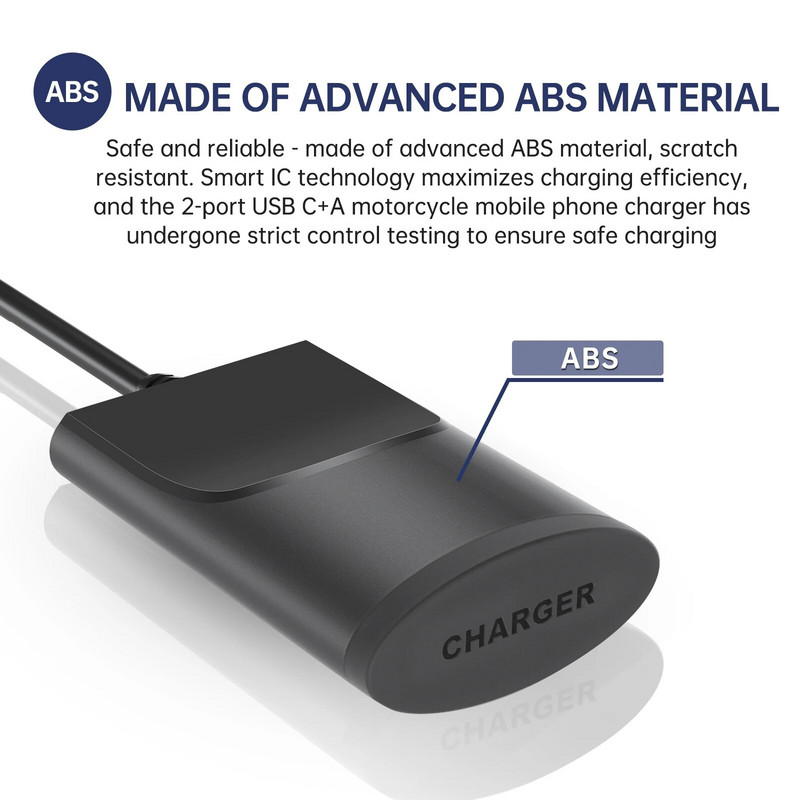 Extractme motocikla USB lādētājs 30W QC3.0 C tipa lādētājs IP67 ūdensizturīgs stūres stiprinājuma kronšteins Moto Phone lādētājs