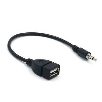 Αρσενικό βύσμα ήχου AUX 3,5 mm σε USB 2.0 Τύπος Α Γυναικείο καλώδιο προσαρμογέα μετατροπέα OTG Καλώδιο μετατροπέα υποδοχής AUX για αξεσουάρ αυτοκινήτου