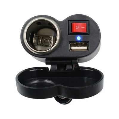 USB lādētājs USB daudzfunkcionāls motocikla mobilā tālruņa ligzdu komplekts 5V 2,5A dubultā motocikla cigarešu šķiltavas ar ieslēgšanas/izslēgšanas