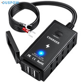 Ouspowi 3.1A mootorratta USB-laadija koos sisse-/väljalülitiga, veekindel mototarvikud, U-tüüpi klemm telefoni USB-adapteri külge