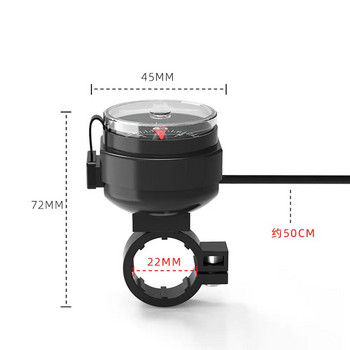 Мотоциклетен компас USB зарядно устройство Водоустойчив адаптер за бързо зареждане Ръководство за навигация Кормило Стойка за огледало за обратно виждане Дроп доставка