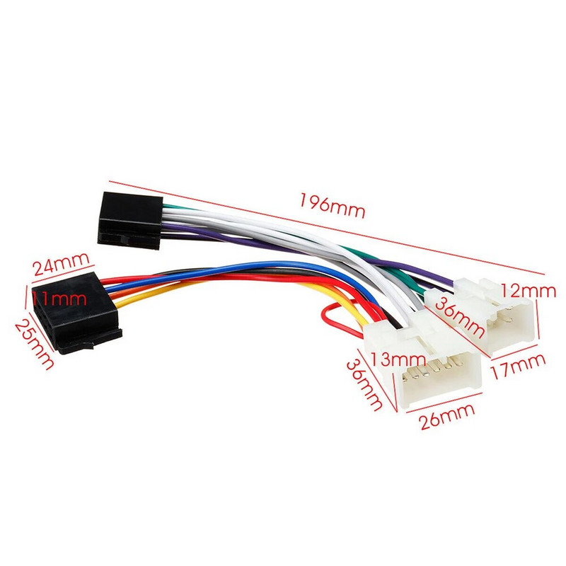 19,6 cm automašīnas radio ISO vadu instalācijas adapteris ISO automašīnas stereo radio instalācijas stereo spraudņa adapteris Toyota Camry Echo Hilux Kluger