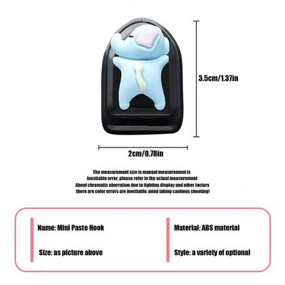 Jauki dzīvnieku āķi auto pašlīmējošiem mini multfilmu turētājiem auto salona maziem āķa organizatora auto salona dekoriem