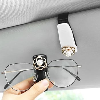 Преносими калъфи за очила за кола Скоба за карти за билети Мече Декорация на цветя Козирка за слънце Поставка за слънчеви очила ABS Поставка за слънчеви очила