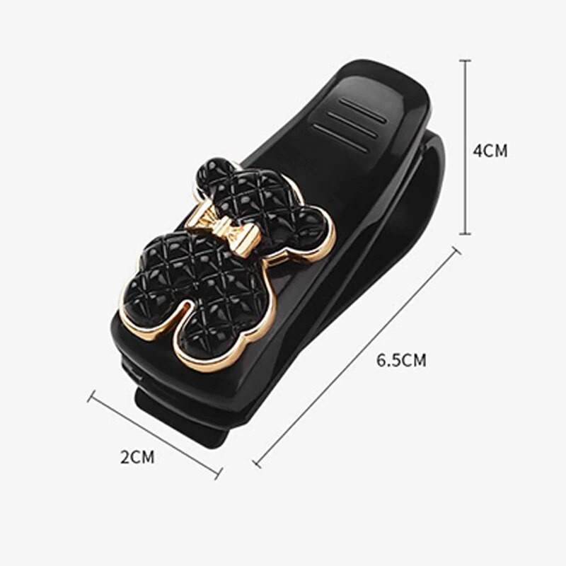 Φορητές θήκες για γυαλιά αυτοκινήτου Κάρτα εισιτηρίων Σφιγκτήρας Bear Flower Decoration Θήκη για γυαλιά ηλίου ABS Γυαλιά ηλίου Θήκη για γυαλιά ηλίου