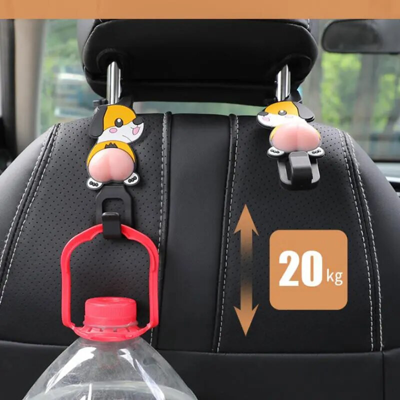 Automašīnu aksesuāri salona āķa glabāšanas plaukts radošs karikatūra auto sēdeklis personalizēts persiku hip āķis vispārējs pārnēsājams