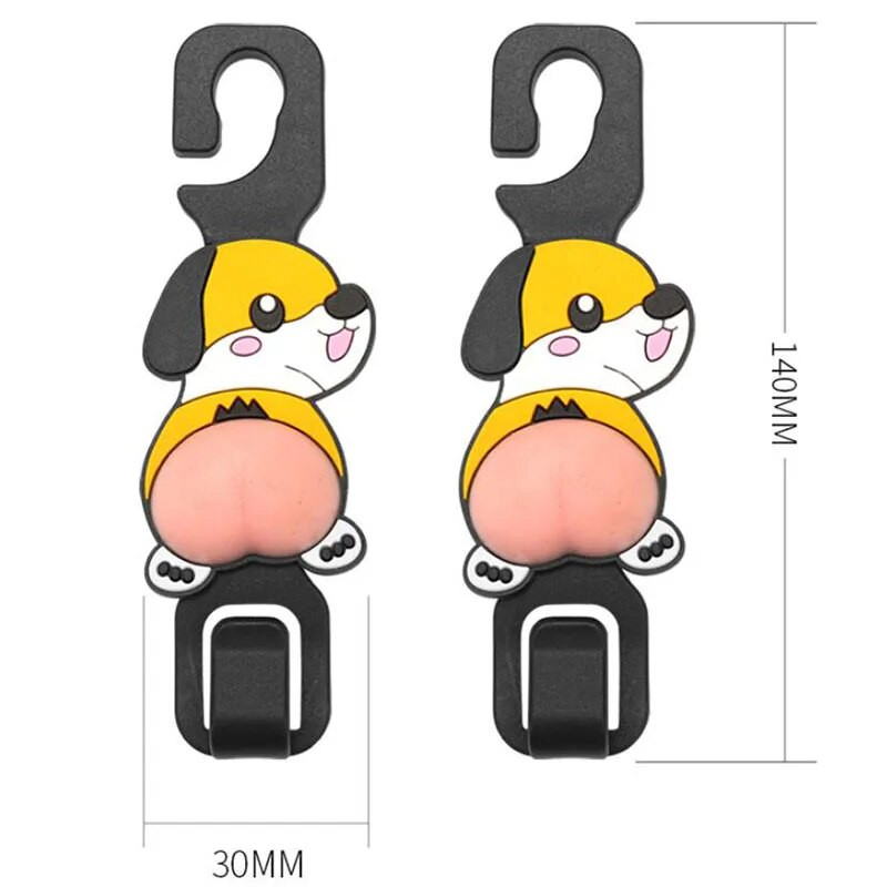 Automašīnu aksesuāri salona āķa glabāšanas plaukts radošs karikatūra auto sēdeklis personalizēts persiku hip āķis vispārējs pārnēsājams