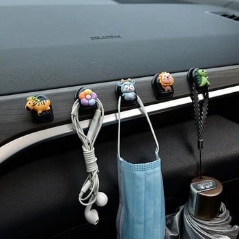 2 τμχ Γάντζοι αυτοκινήτου Cartoon Χαριτωμένο Ζώο Διακόσμηση Εσωτερικού Οργανωτή Ταμπλό Κρεμαστή θήκη Μικρός γάντζος Αξεσουάρ αυτοκινήτου