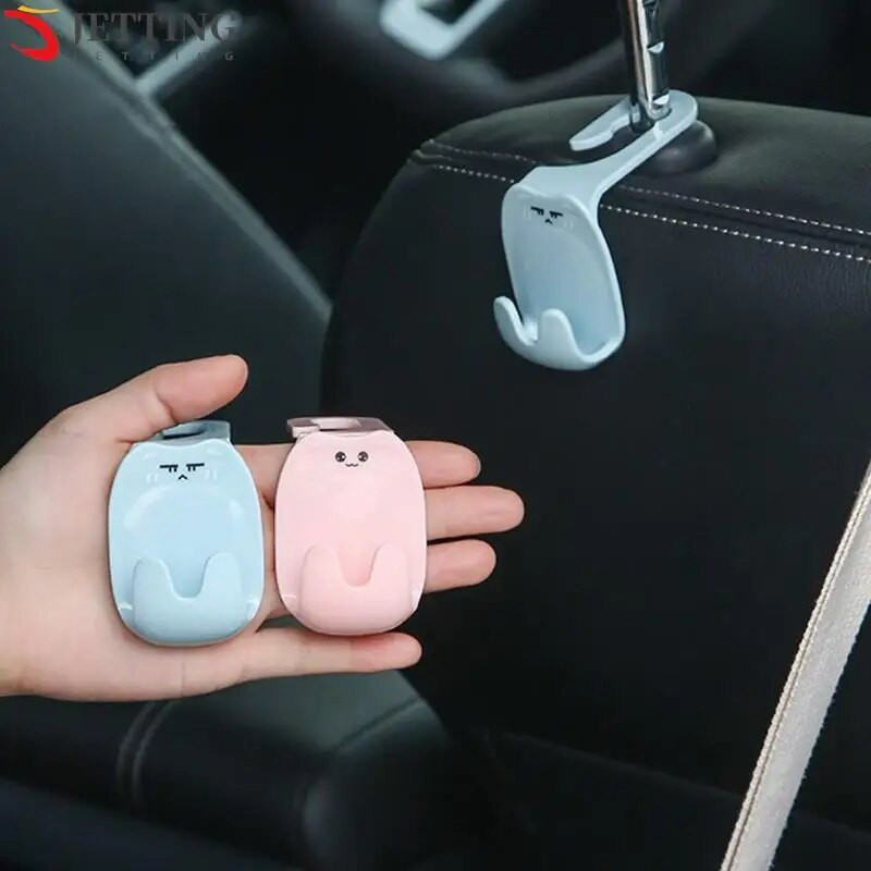 2db autós rajzfilm horgok üléstámla akasztós autós kézitáska tároló belső rendszerező autó hátsó ülések horogtartó klip akasztó