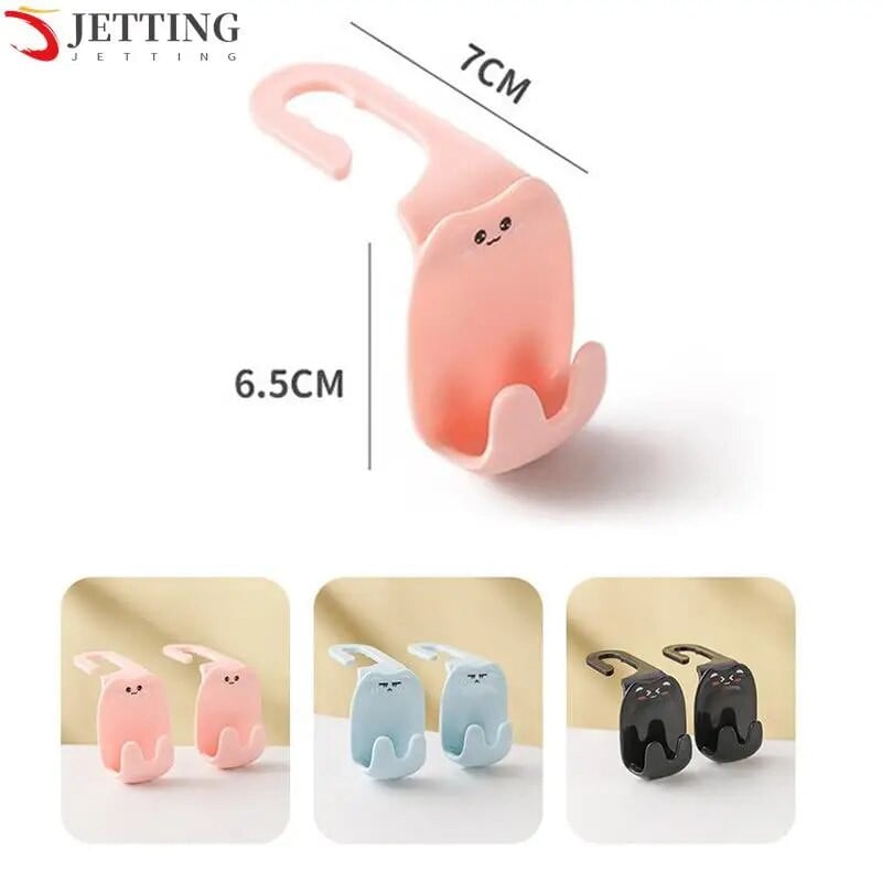 2db autós rajzfilm horgok üléstámla akasztós autós kézitáska tároló belső rendszerező autó hátsó ülések horogtartó klip akasztó