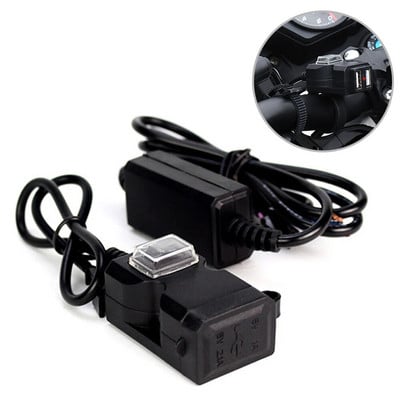 Motorkerékpár kormány töltő Vízálló adapter Táp 12V-24V Dual USB Port kiegészítők moto motorkerékpár tartozékokhoz
