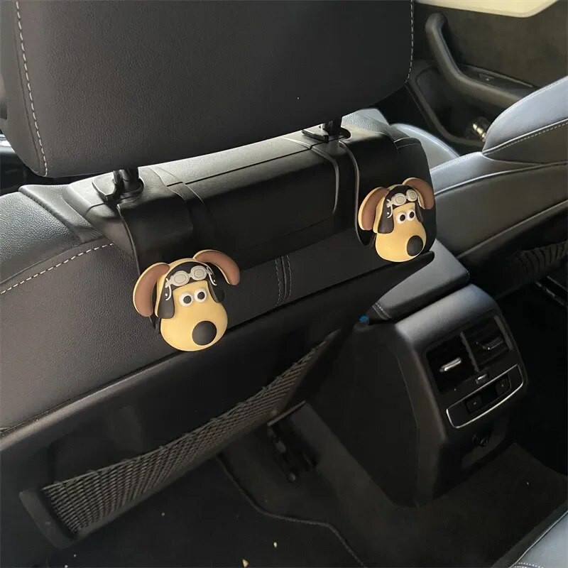 2 τμχ Γάντζος αυτοκινήτου Cute Dog Κρεμάστρα καθισμάτων αυτοκινήτου Γάντζοι πίσω από το κάθισμα Αξεσουάρ Organizer Τσάντες γάντζος Ρούχα Διάφορα κρεμάστρα Κλιπ αποθήκευσης