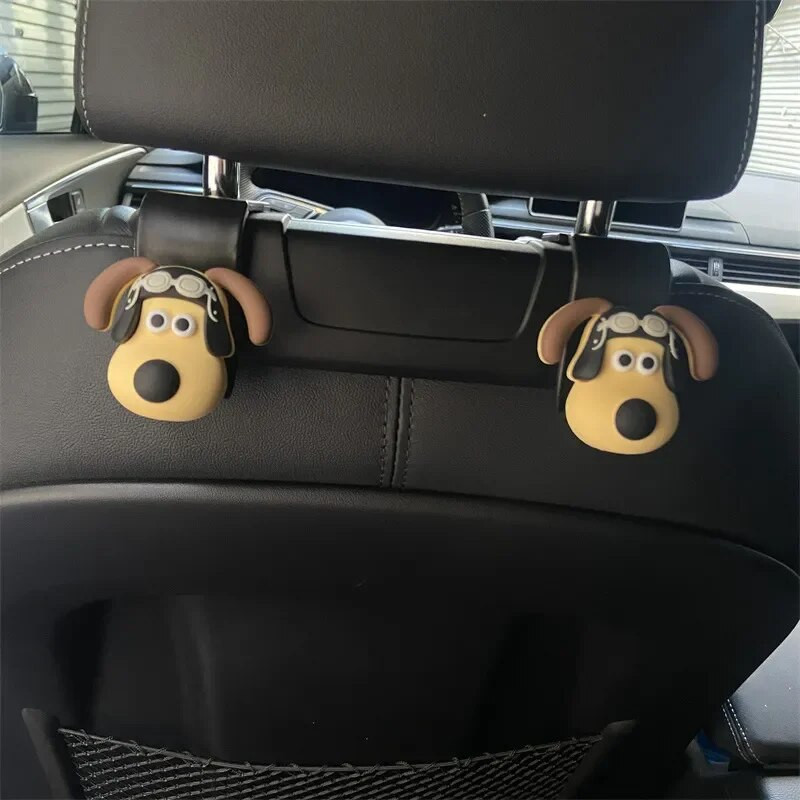2 τμχ Γάντζος αυτοκινήτου Cute Dog Κρεμάστρα καθισμάτων αυτοκινήτου Γάντζοι πίσω από το κάθισμα Αξεσουάρ Organizer Τσάντες γάντζος Ρούχα Διάφορα κρεμάστρα Κλιπ αποθήκευσης