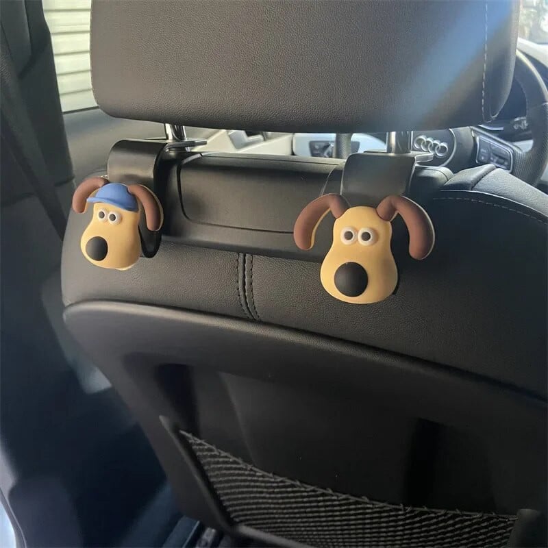 2 τμχ Γάντζος αυτοκινήτου Cute Dog Κρεμάστρα καθισμάτων αυτοκινήτου Γάντζοι πίσω από το κάθισμα Αξεσουάρ Organizer Τσάντες γάντζος Ρούχα Διάφορα κρεμάστρα Κλιπ αποθήκευσης