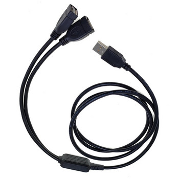 50CM двоен USB удължител A щепсел към 2 A женски Y кабел Захранващ адаптер Конвертор USB 2.0 мъжки към 2 двоен USB женски Y сплитер зарядно устройство