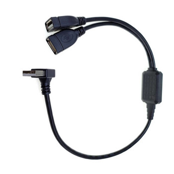 50CM двоен USB удължител A щепсел към 2 A женски Y кабел Захранващ адаптер Конвертор USB 2.0 мъжки към 2 двоен USB женски Y сплитер зарядно устройство
