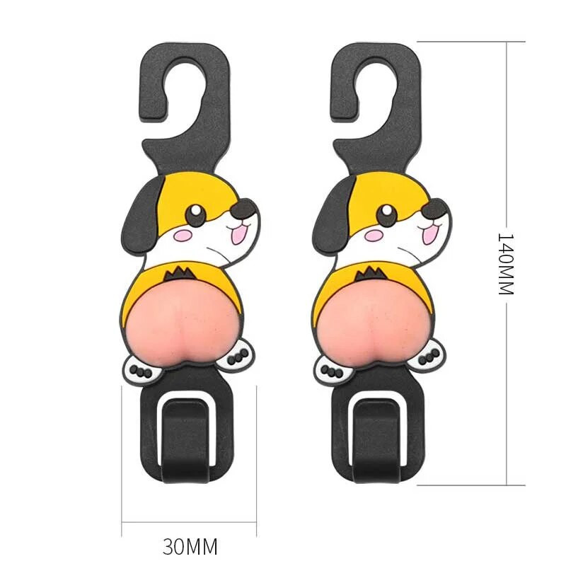 2gab. Automašīnas sēdekļa atzveltnes karikatūras āķi ar jauku dupša spilvenu iekšpuses organizators galvas balsta iekarināmais turētājs rokassomu uzglabāšanas sēdekļu āķis