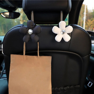 1PC Universal Car Seat Back Hook Cute Flowers Hanging Holder Car Storage Hanger Interior Practical Hook Accessories