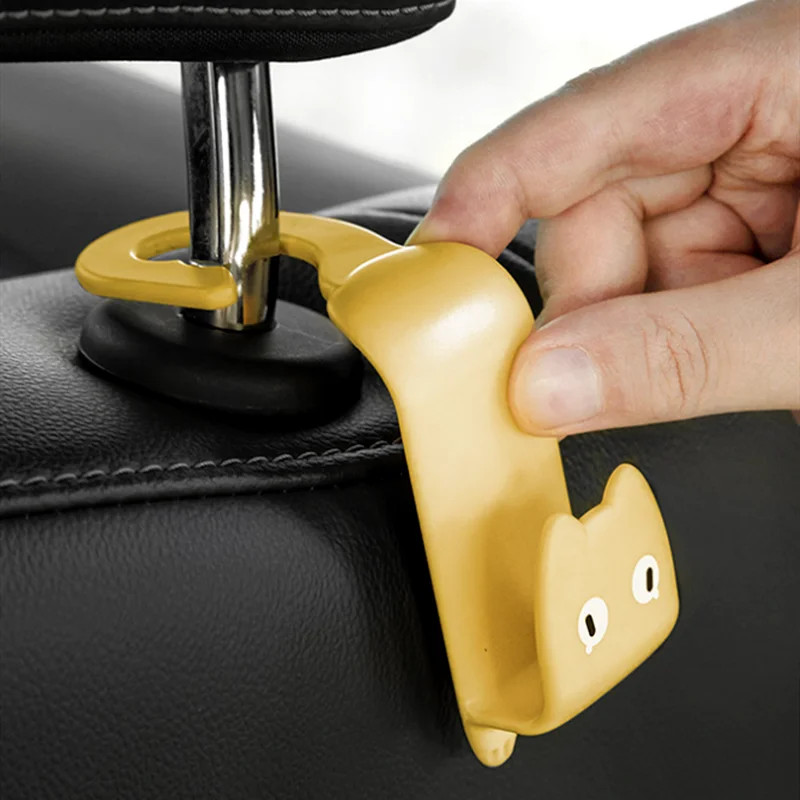 2 κομμάτια Χαριτωμένοι γάντζοι καθισμάτων αυτοκινήτου Cute Cat Cute Pig Φιλικό προς το περιβάλλον Υλικό Πολύχρωμοι γάντζοι