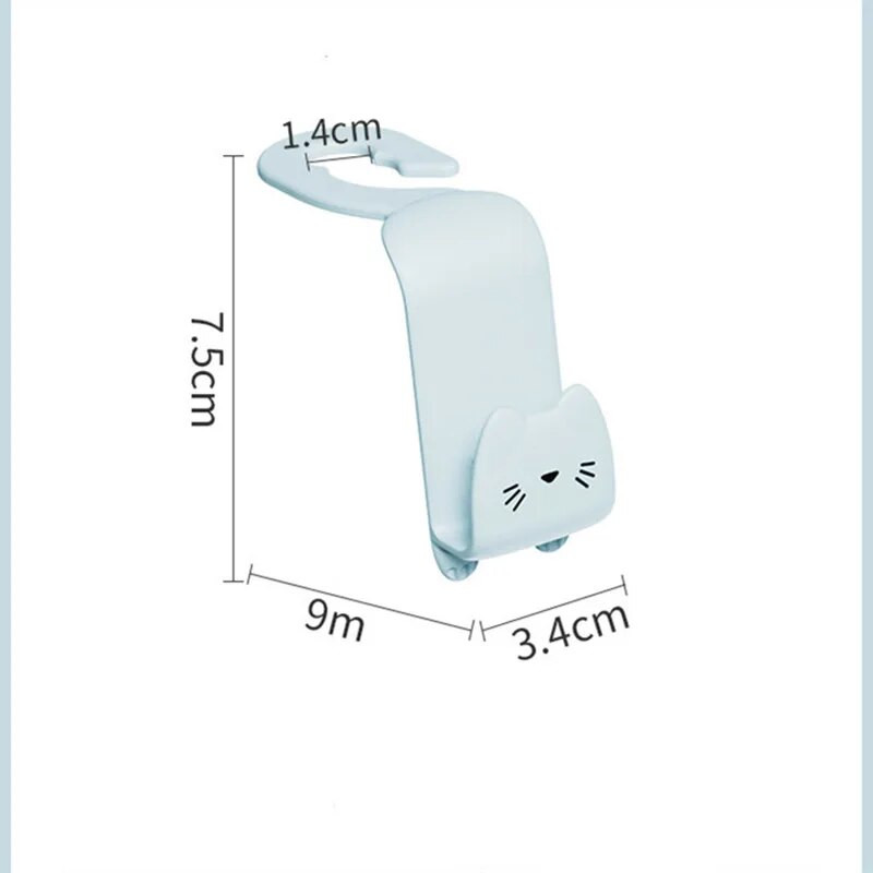2 κομμάτια Χαριτωμένοι γάντζοι καθισμάτων αυτοκινήτου Cute Cat Cute Pig Φιλικό προς το περιβάλλον Υλικό Πολύχρωμοι γάντζοι