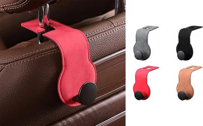 Interior Suede Seat Back Hook Bag Storage Hook Soft Hooks With 20Kg Bearing Load Storage Organizer For Clothes Carry Bags