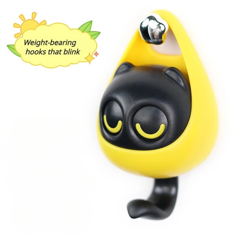 1PC Kreativna treptajuća kuka za mačke Slatka bešavna spavaonica Vješalice za vrata spavaće sobe Kuke Ključ Kišobran Kapa za ručnike Vješalica za kapute Zidna dekoracija