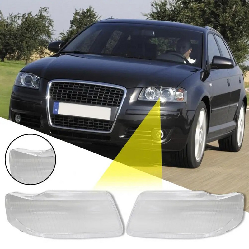 Защитна прозрачна леща на фаровете Пластмасов десен ляв капак на лещата на фара 8L0941004AF 8L0941004K за Audi A3 01-03