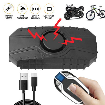 Motorcycle Bicycle Alarm 113dB Loud Vibration Sensing Wireless Anti-Theft Vehicle Security Alarm System with Remote Control