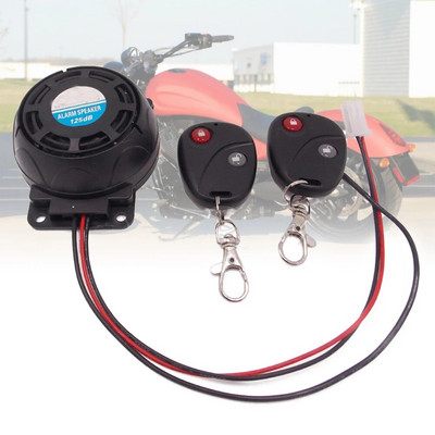 12V Dual Remote Motorcycle Alarm 105-125dB Motorcycle Remote Control Alarm Horn Anti-Theft Security System