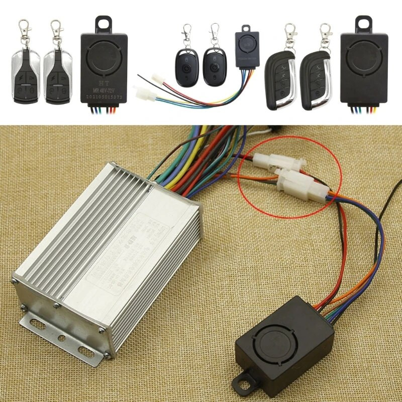 Motocikla pretaizdzīšanas trauksmes tālvadības pults Dzinēja palaišanas elektriskais velosipēds ūdensizturīgs lielas jaudas drošības signalizācija Moto aizsardzība pret zādzībām