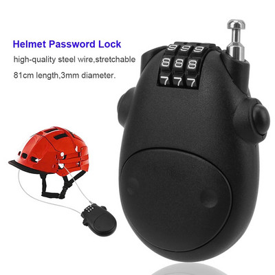 With 81CM Steel Rope Motorcycle Helmet Code Locks Anti-theft Bicycle Luggage Trunk Locking Car Security Motorbike Accessories