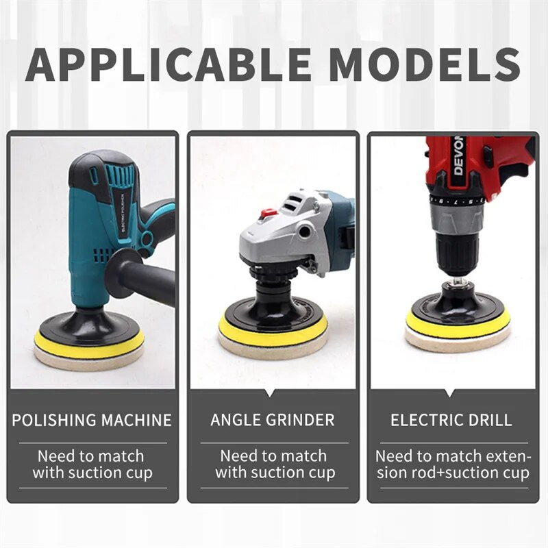 Pulēšanas paliktņi Vilnas filca pulēšanas paliktnis 75mm 100mm 125mm 150mm 180mm ritenis stikla nerūsējošā tērauda pulēšanas skrāpējuma remontam