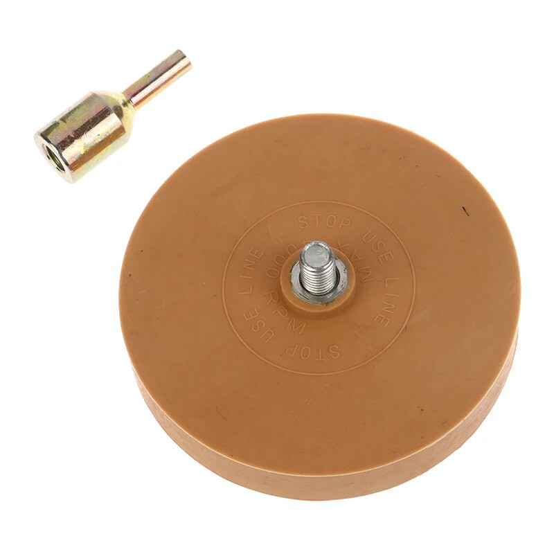 Gumijas dzēšgumijas riteņa paliktnis ar urbja adapteri 88 mm pulēšanas riteņa uzlīmju noņemšanas līdzeklis automašīnu uzlīmēm Vinila uzlīmes Ātrās noņemšanas rīki