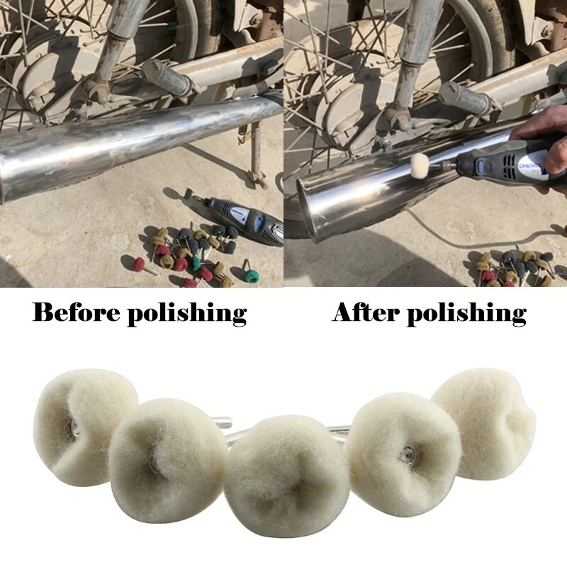 3-10 db Mini gyapjú polírozófej, 3 mm-es szárú polírozó kerék polírozó kefe fúró forgó csiszolószerszám autóalkatrészek tisztítására szolgáló tartozékok