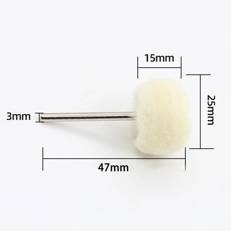 3-10 db Mini gyapjú polírozófej, 3 mm-es szárú polírozó kerék polírozó kefe fúró forgó csiszolószerszám autóalkatrészek tisztítására szolgáló tartozékok