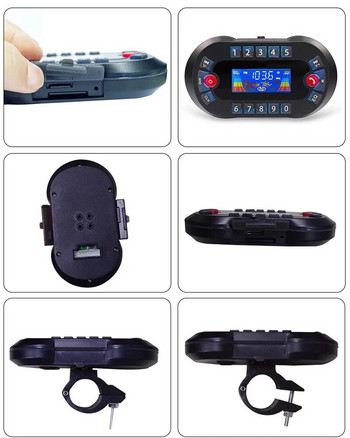 Мотоциклетно аудио Безжичен Bluetooth високоговорител с дисплей DC12V 30W Поддръжка на Bluetooth Hands-free TF карта FM радио Зареждане на телефона