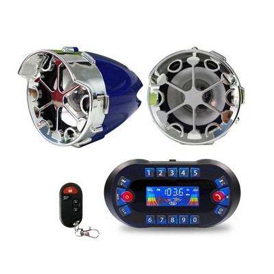 Mootorrattaheli juhtmevaba Bluetooth-kõlar koos ekraaniga DC12V 30W tugi Bluetoothi käed-vabad TF-kaart FM-raadio telefoni laadimine
