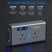 110 V autoinverter DC 12 V kuni AC 110 V 220 V 200 W muundur C-tüüpi automaatne toiteadapter USB kiirlaadimisjaama trafo tarvik